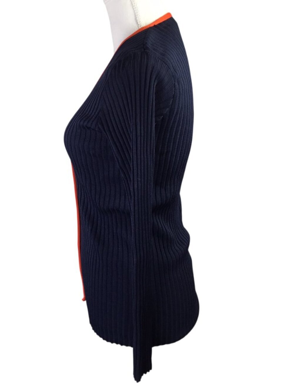 R & K Originals Vtg Twin Sweater Set Tank Cardigan Size 12 Ribbed Knit Nautical - Picture 4 of 11